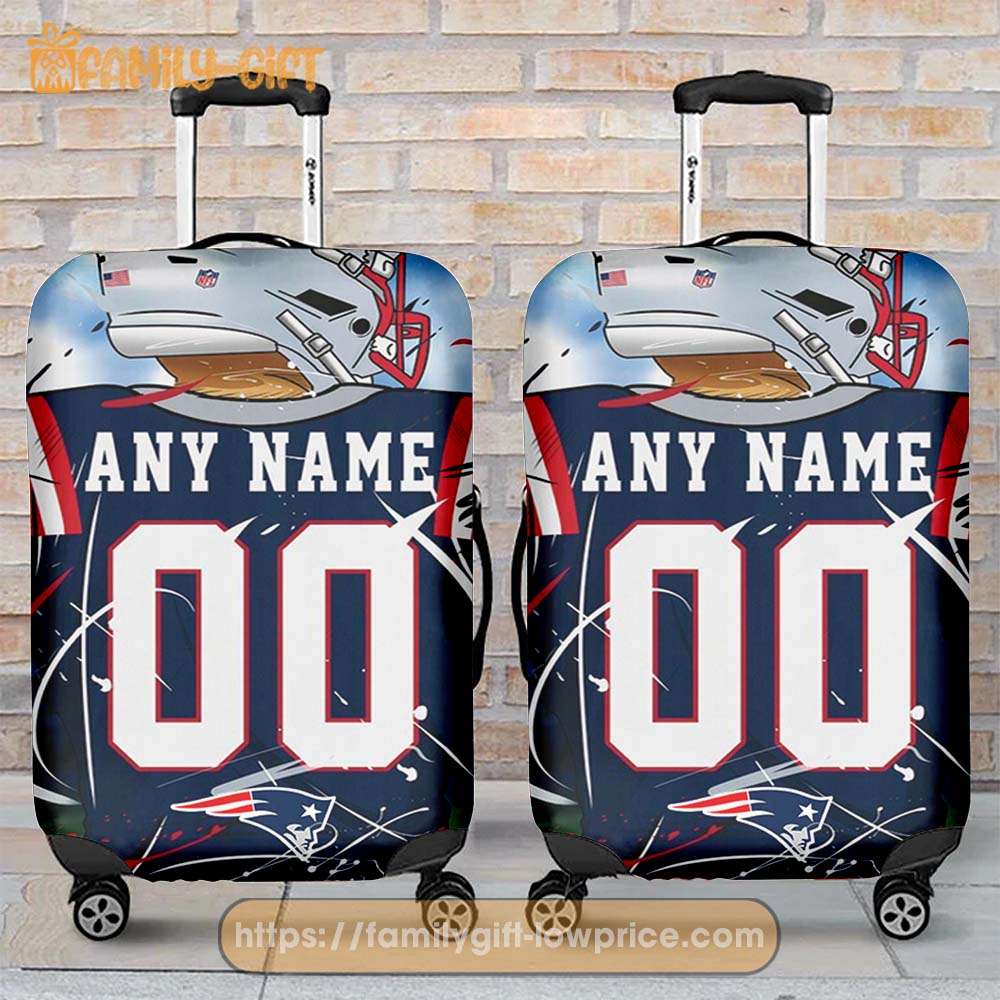 Custom Luggage Cover New England Patriots Jersey Personalized Jersey Luggage Cover Protector