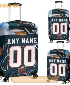 Custom Luggage Cover Chicago Bears Jersey Personalized Jersey Luggage Cover Protector