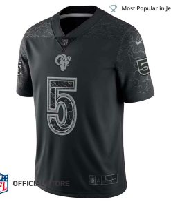 Men's Los Angeles Rams Jalen Ramsey Nike Black RFLCTV Limited Jersey