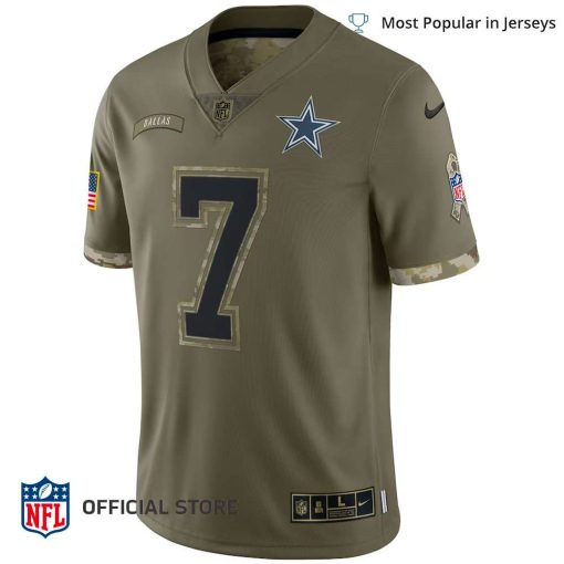 NFL Jersey Men’s Dallas Cowboys Trevon Diggs Jersey Olive 2022 Salute To Service Limited Jersey