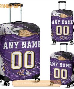 Baltimore Ravens Jersey Personalized Jersey Luggage Cover Protector - Custom Name and Number