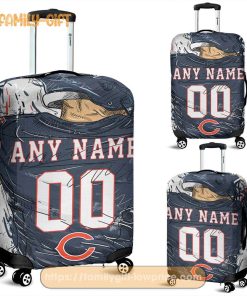 Chicago Bears Jersey Personalized Jersey Luggage Cover Protector - Custom Name and Number