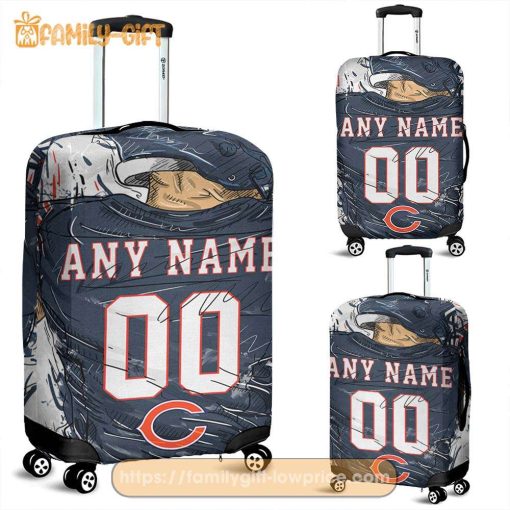 Chicago Bears Jersey Personalized Jersey Luggage Cover Protector – Custom Name and Number