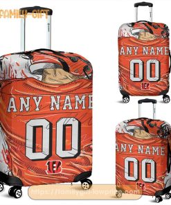 Cincinnati Bengals Jersey Personalized Jersey Luggage Cover Protector - Custom Name and Number