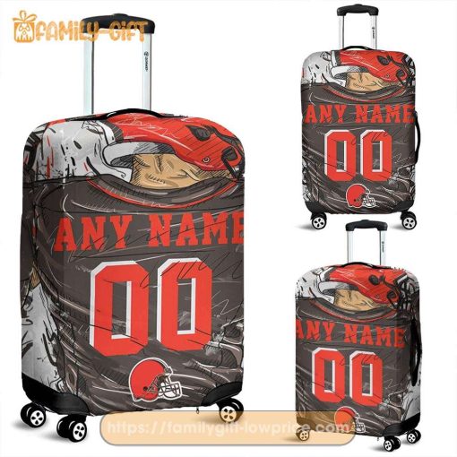 Cleveland Browns Jersey Personalized Jersey Luggage Cover Protector – Custom Name and Number