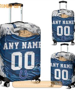 Indianapolis Colts Jersey Personalized Jersey Luggage Cover Protector - Custom Name and Number