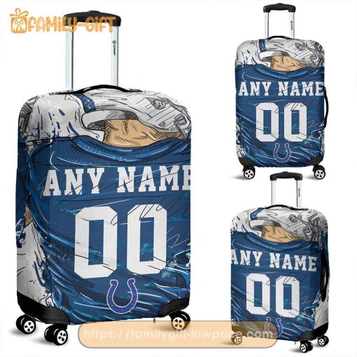 Indianapolis Colts Jersey Personalized Jersey Luggage Cover Protector – Custom Name and Number