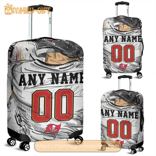 Tampa Bay Buccaneers Jersey Personalized Jersey Luggage Cover Protector – Custom Name and Number