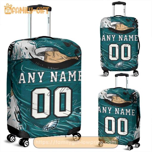 Philadelphia Eagles Jersey Personalized Jersey Luggage Cover Protector – Custom Name and Number