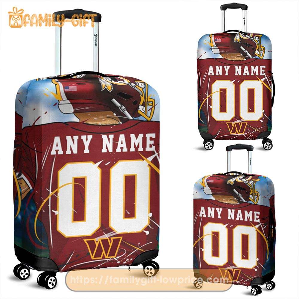 Custom Luggage Cover Washington Commanders Jersey Personalized Jersey Luggage Cover Protector