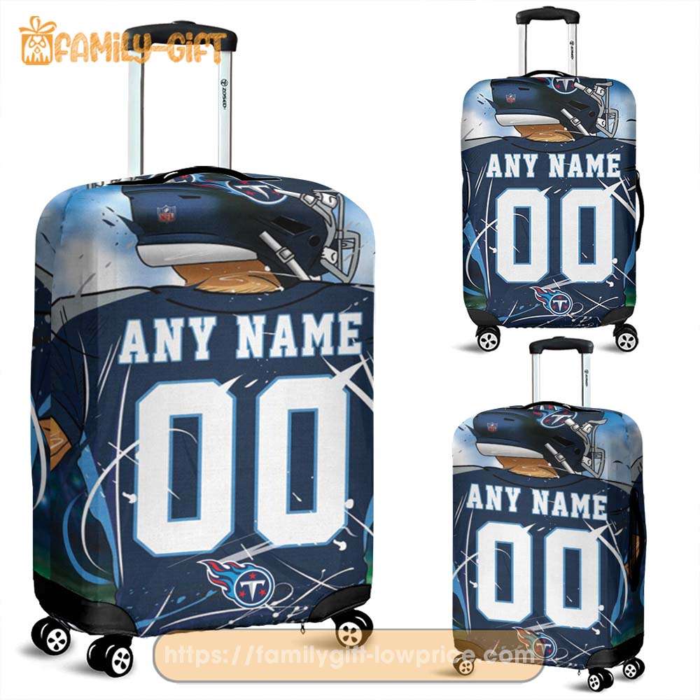 Custom Luggage Cover Tennessee Titans Jersey Personalized Jersey Luggage Cover Protector