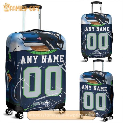 Custom Luggage Cover Seattle Seahawks Jersey Personalized Jersey Luggage Cover Protector