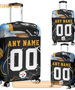 Custom Luggage Cover Pittsburgh Steelers Jersey Personalized Jersey Luggage Cover Protector