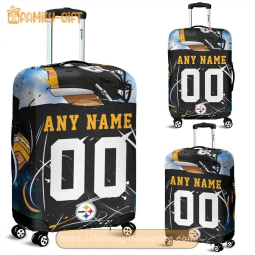 Custom Luggage Cover Pittsburgh Steelers Jersey Personalized Jersey Luggage Cover Protector