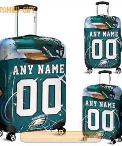 Custom Luggage Cover Philadelphia Eagles Jersey Personalized Jersey Luggage Cover Protector