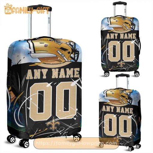 Custom Luggage Cover New Orleans Saints Jersey Personalized Jersey Luggage Cover Protector