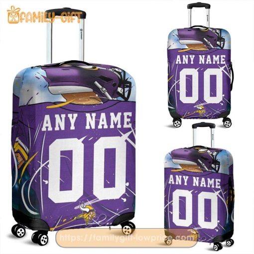 Custom Luggage Cover Minnesota Vikings Jersey Personalized Jersey Luggage Cover Protector