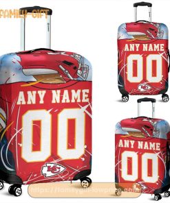 Custom Luggage Cover Kansas City Chiefs Jersey Personalized Jersey Luggage Cover Protector