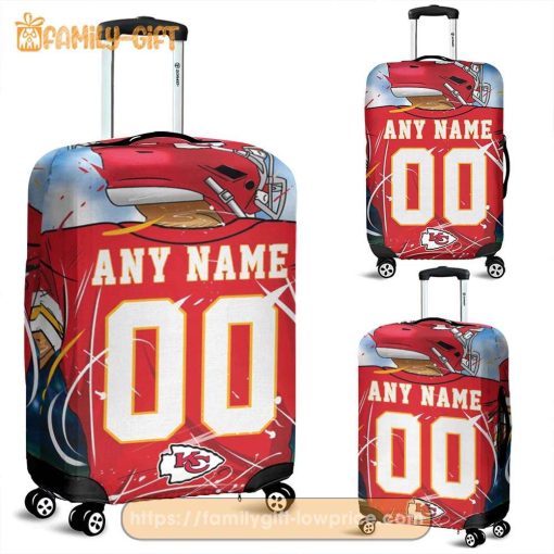 Custom Luggage Cover Kansas City Chiefs Jersey Personalized Jersey Luggage Cover Protector