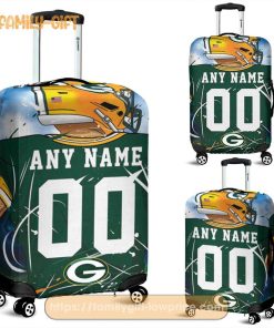 Custom Luggage Cover Green Bay Packers Jersey Personalized Jersey Luggage Cover Protector