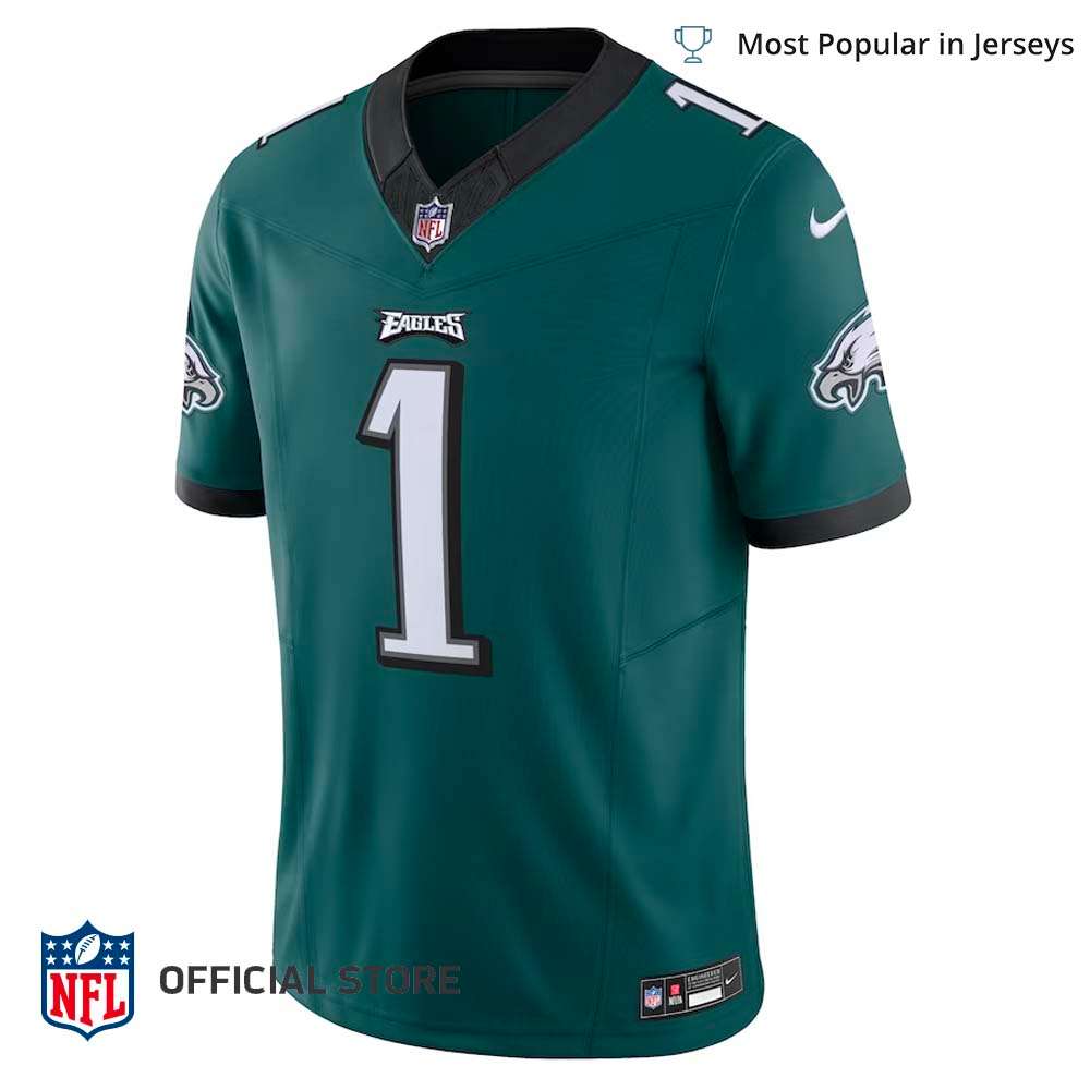 Eagles Gold & Kelly Vapor Throwback Jersey - All Stitched