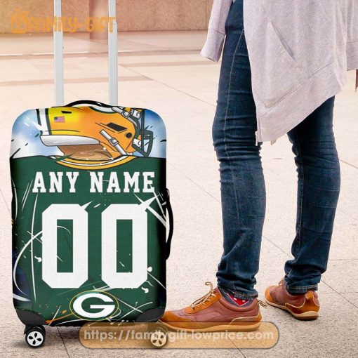 Custom Luggage Cover Green Bay Packers Jersey Personalized Jersey Luggage Cover Protector