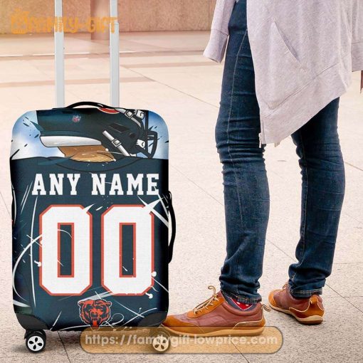 Custom Luggage Cover Chicago Bears Jersey Personalized Jersey Luggage Cover Protector