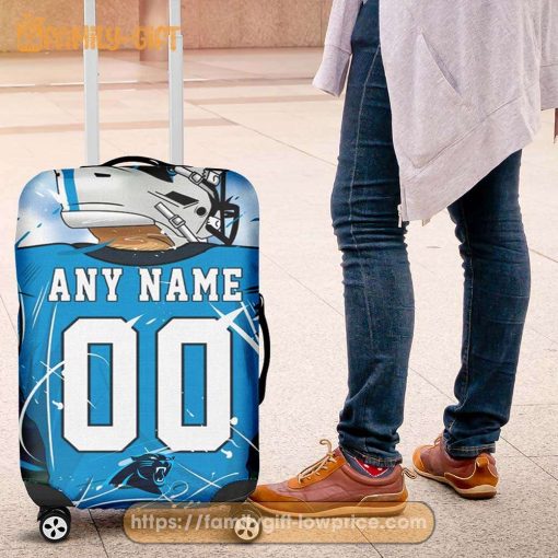 Custom Luggage Cover Carolina Panthers Jersey Personalized Jersey Luggage Cover Protector