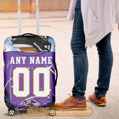 Custom Luggage Cover Baltimore Ravens Jersey Personalized Jersey Luggage Cover Protector