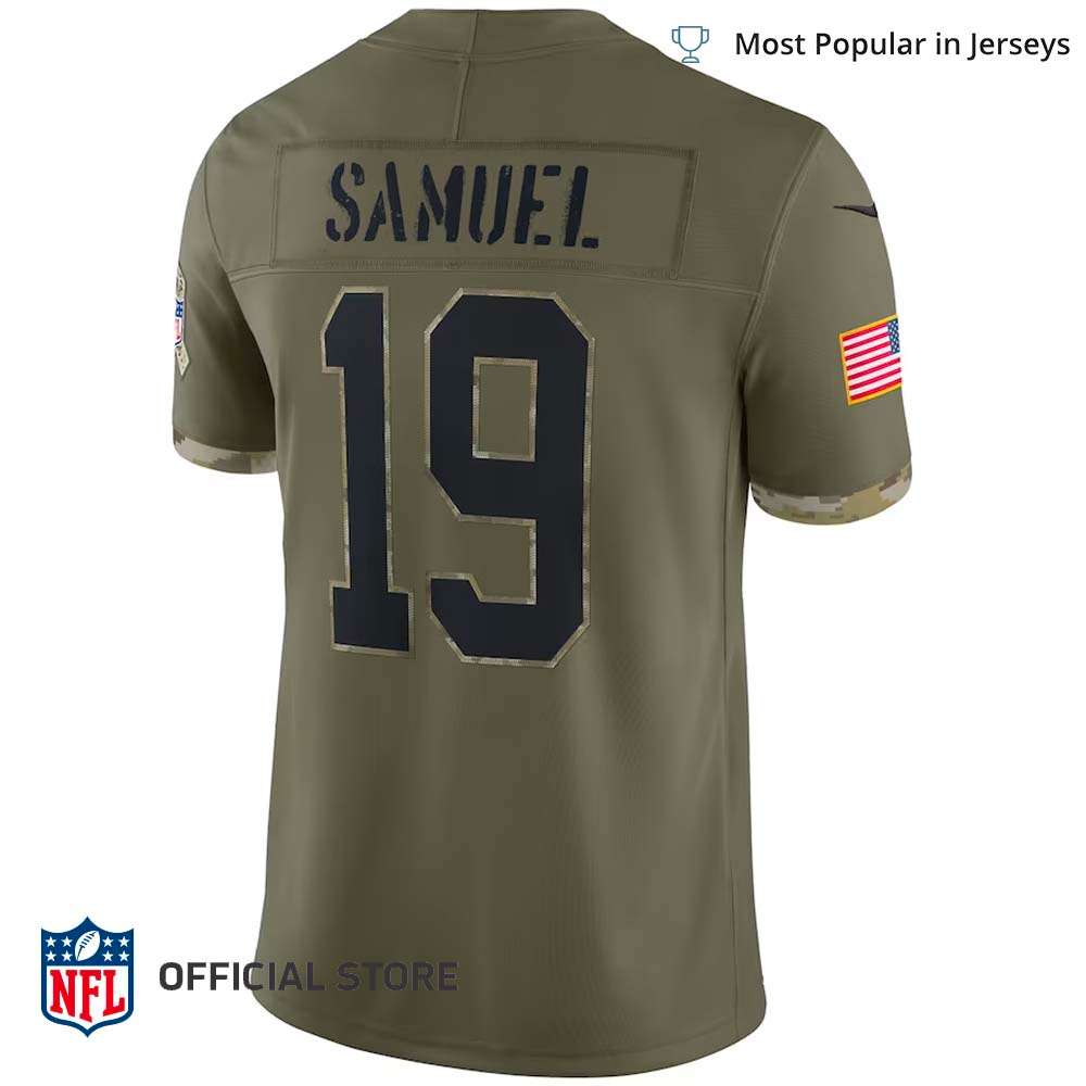 Deebo Samuel San Francisco 49ers Nike 2023 Salute To Service Name & Number  T-Shirt - Brown