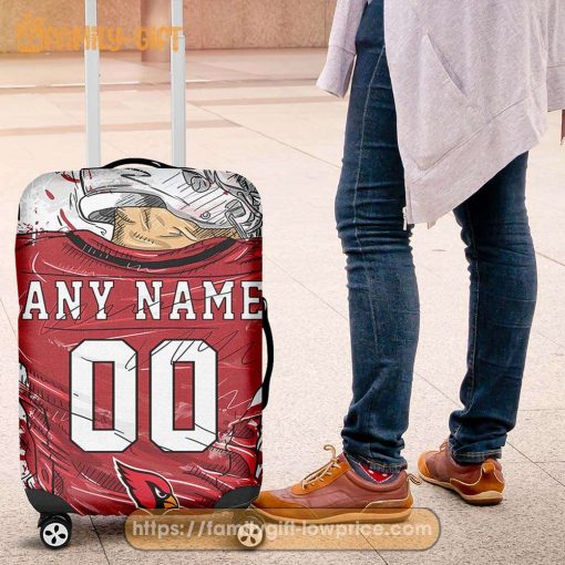 Arizona Cardinals Jersey Personalized Jersey Luggage Cover Protector – Custom Name and Number