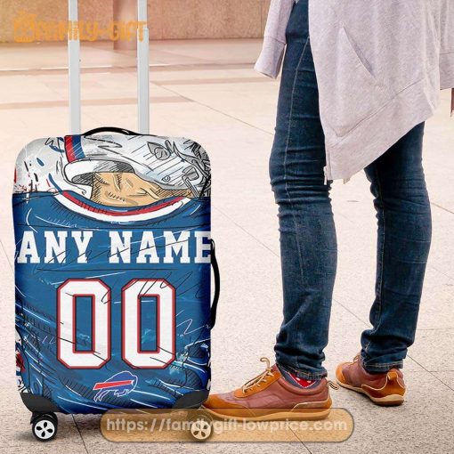 Buffalo Bills Jersey Personalized Jersey Luggage Cover Protector – Custom Name and Number