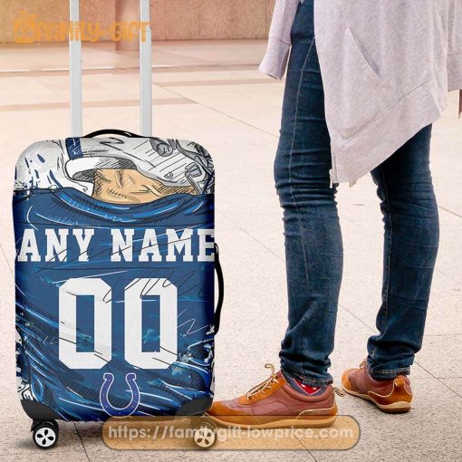 Indianapolis Colts Jersey Personalized Jersey Luggage Cover Protector – Custom Name and Number