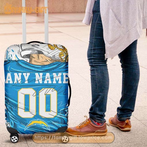 Los Angeles Chargers Jersey Personalized Jersey Luggage Cover Protector – Custom Name and Number