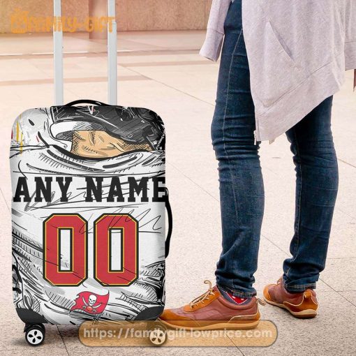 Tampa Bay Buccaneers Jersey Personalized Jersey Luggage Cover Protector – Custom Name and Number