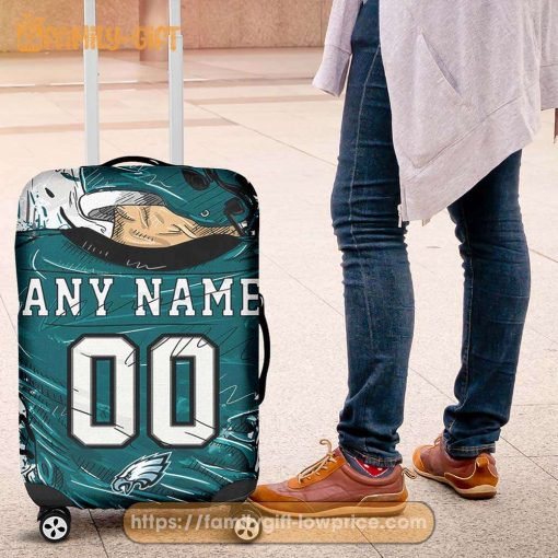 Philadelphia Eagles Jersey Personalized Jersey Luggage Cover Protector – Custom Name and Number