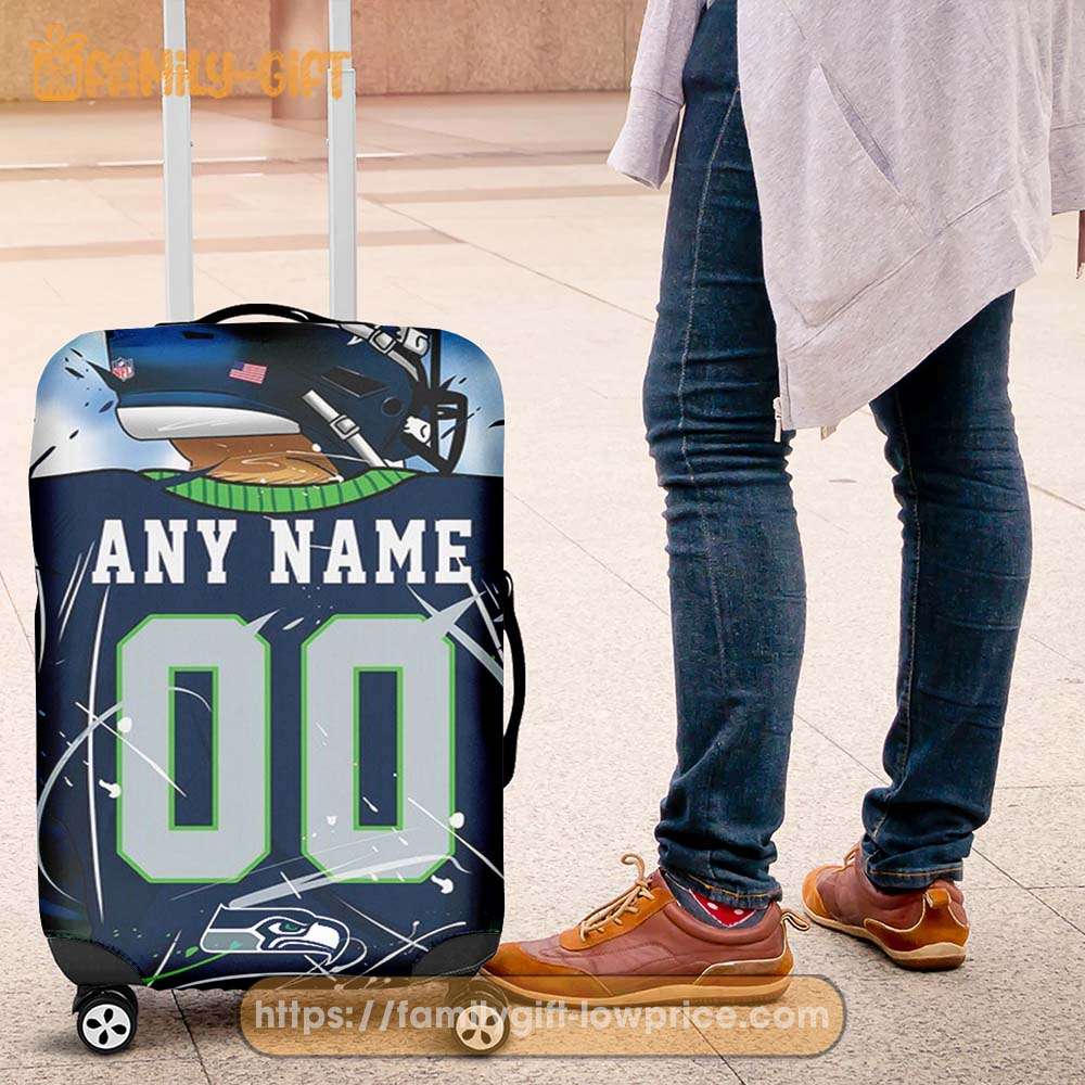 Custom Luggage Cover Seattle Seahawks Jersey Personalized Jersey Luggage Cover Protector