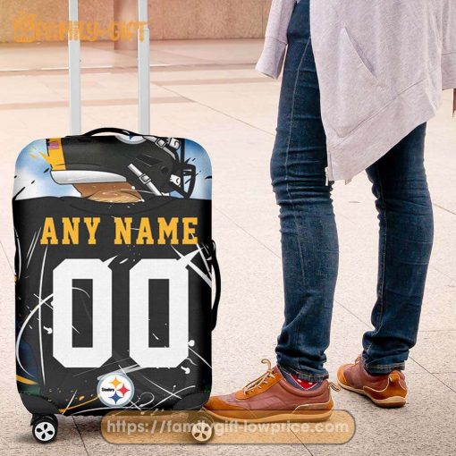 Custom Luggage Cover Pittsburgh Steelers Jersey Personalized Jersey Luggage Cover Protector