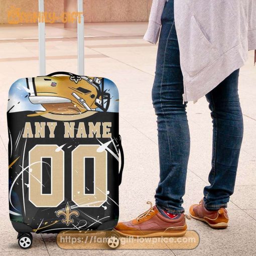 Custom Luggage Cover New Orleans Saints Jersey Personalized Jersey Luggage Cover Protector