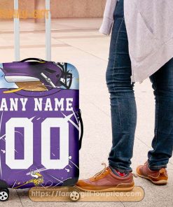 Custom Luggage Cover Minnesota Vikings Jersey Personalized Jersey Luggage Cover Protector