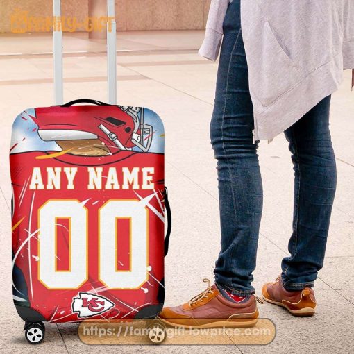 Custom Luggage Cover Kansas City Chiefs Jersey Personalized Jersey Luggage Cover Protector