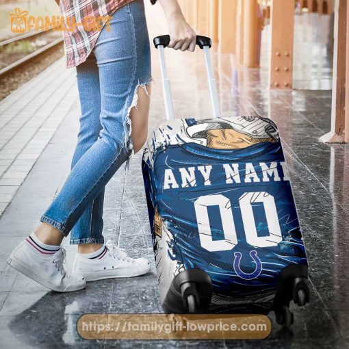 Indianapolis Colts Jersey Personalized Jersey Luggage Cover Protector – Custom Name and Number