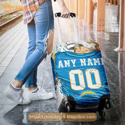 Los Angeles Chargers Jersey Personalized Jersey Luggage Cover Protector – Custom Name and Number