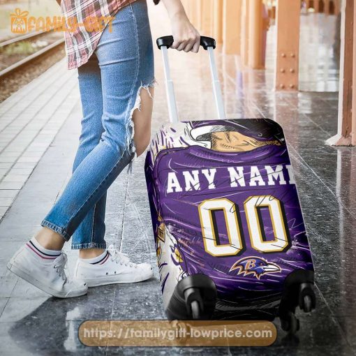 Baltimore Ravens Jersey Personalized Jersey Luggage Cover Protector – Custom Name and Number