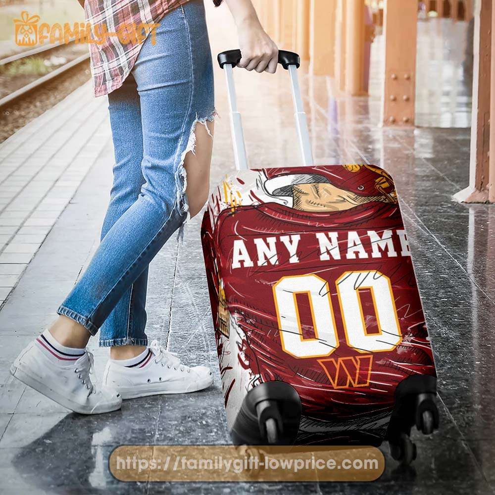 Washington Commanders Jersey Personalized Jersey Luggage Cover Protector - Custom Name and Number