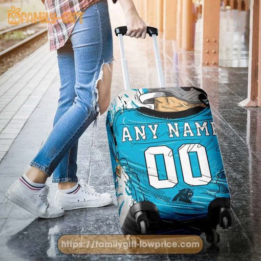 Carolina Panthers Jersey Personalized Jersey Luggage Cover Protector – Custom Name and Number