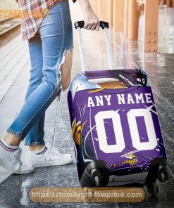 Custom Luggage Cover Minnesota Vikings Jersey Personalized Jersey Luggage Cover Protector