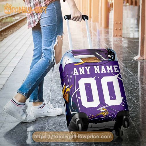 Custom Luggage Cover Minnesota Vikings Jersey Personalized Jersey Luggage Cover Protector