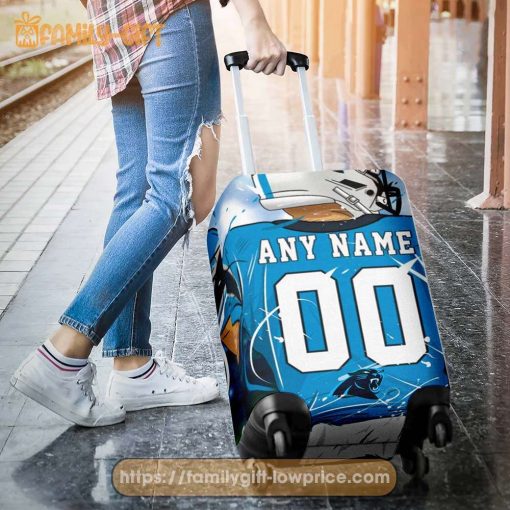 Custom Luggage Cover Carolina Panthers Jersey Personalized Jersey Luggage Cover Protector