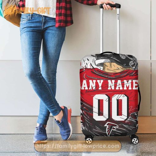 Atlanta Falcons Jersey Personalized Jersey Luggage Cover Protector – Custom Name and Number